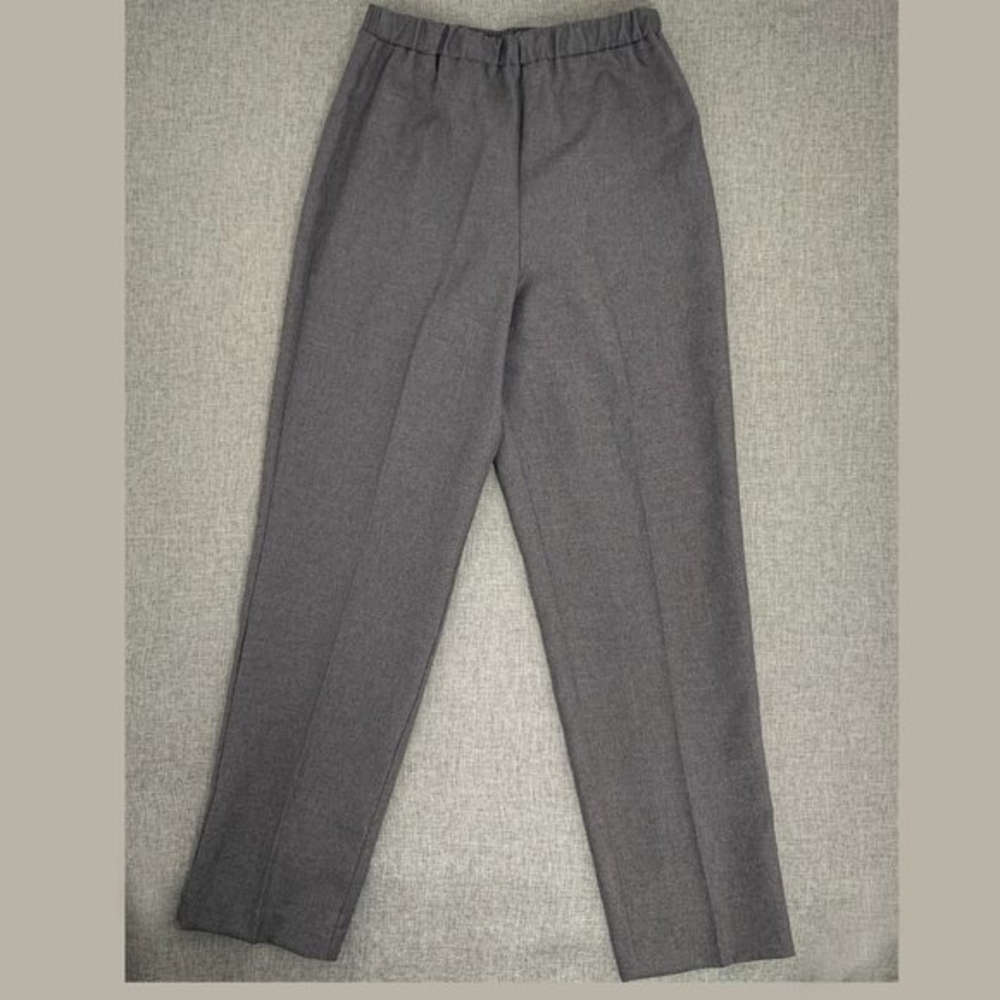 Donnkenny Classics Gray Trousers Size 10‎ Polyester Elastic Waist Straight Leg